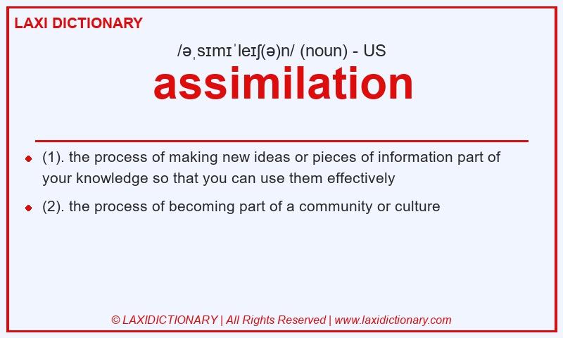 Definition assimilation in American English