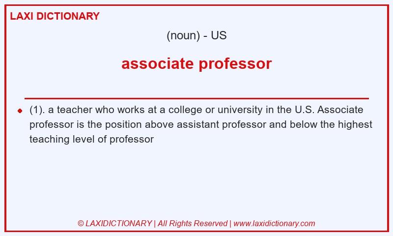 Definition associate professor in American English