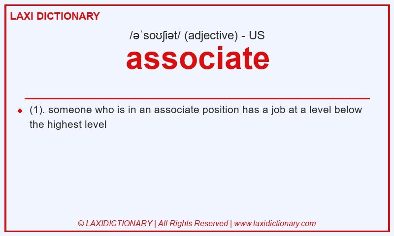 Definition associate in American English
