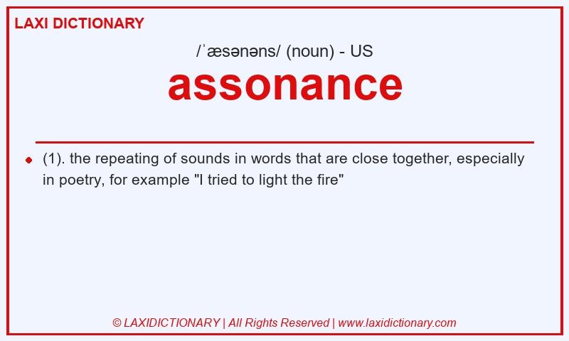 Definition assonance in American English