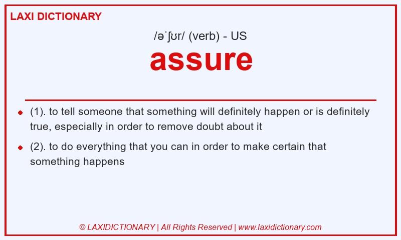 Definition assure in American English