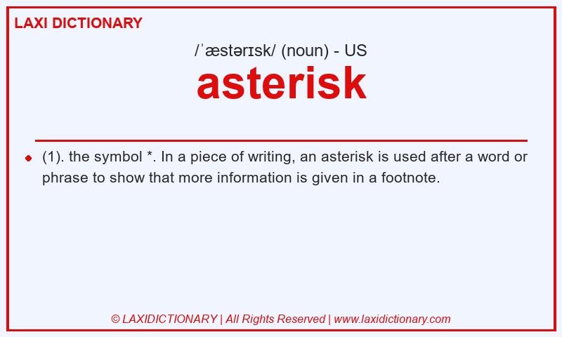 Definition asterisk in American English