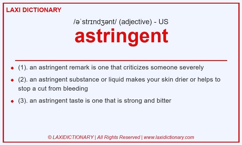 Definition astringent in American English