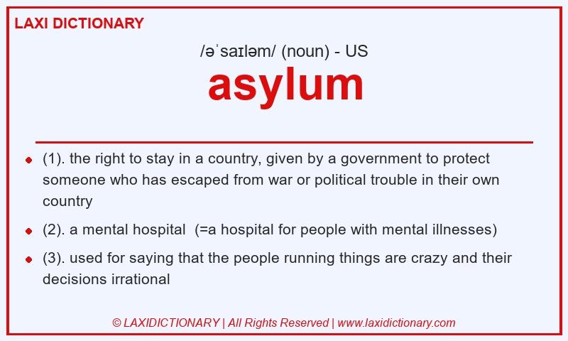 Definition asylum in American English
