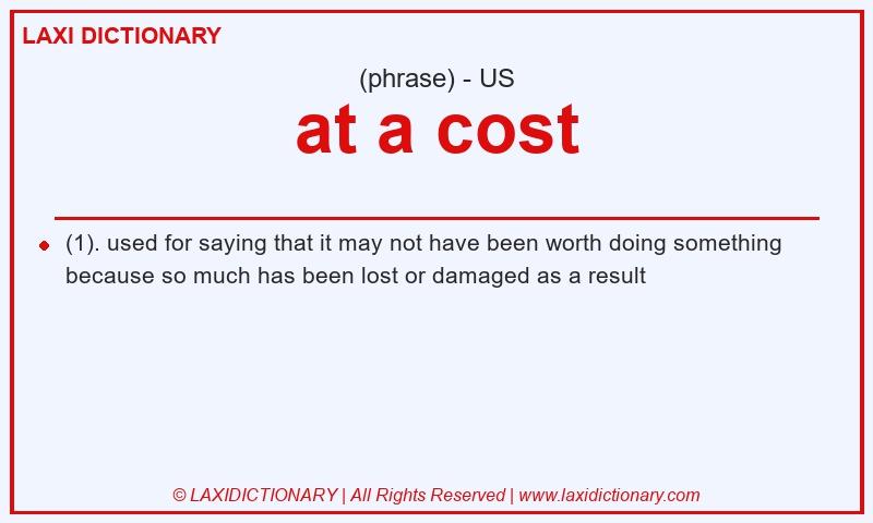 Definition at a cost in American English