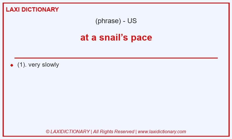 Definition at a snail’s pace in American English