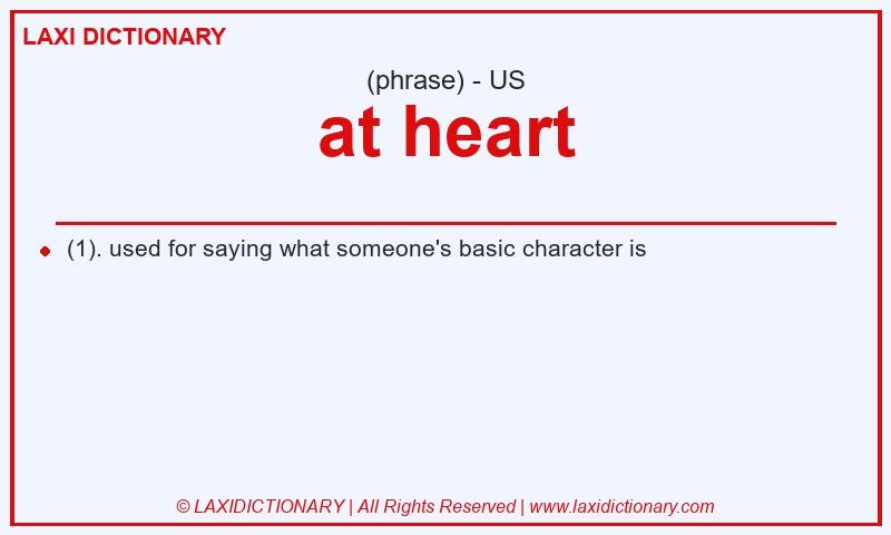 Definition at heart in American English