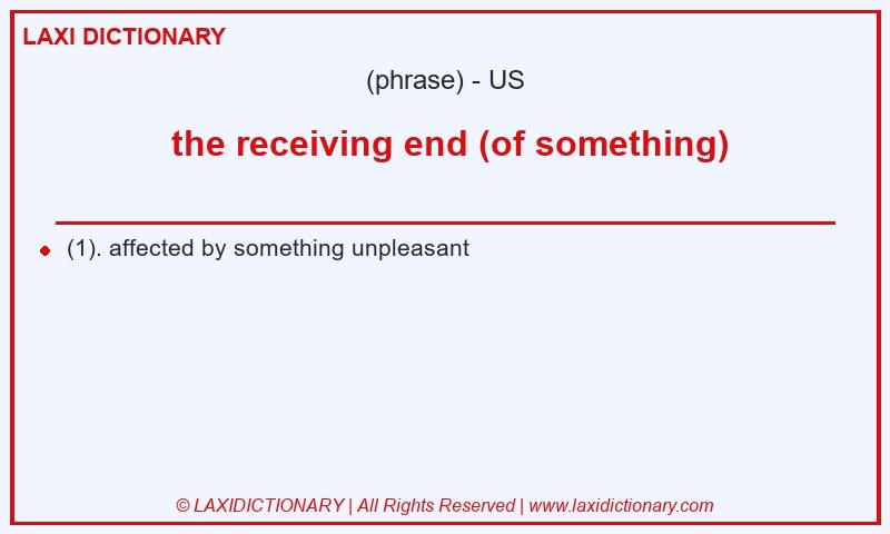 Definition the receiving end (of something) in American English
