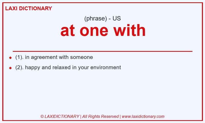 Definition at one with in American English