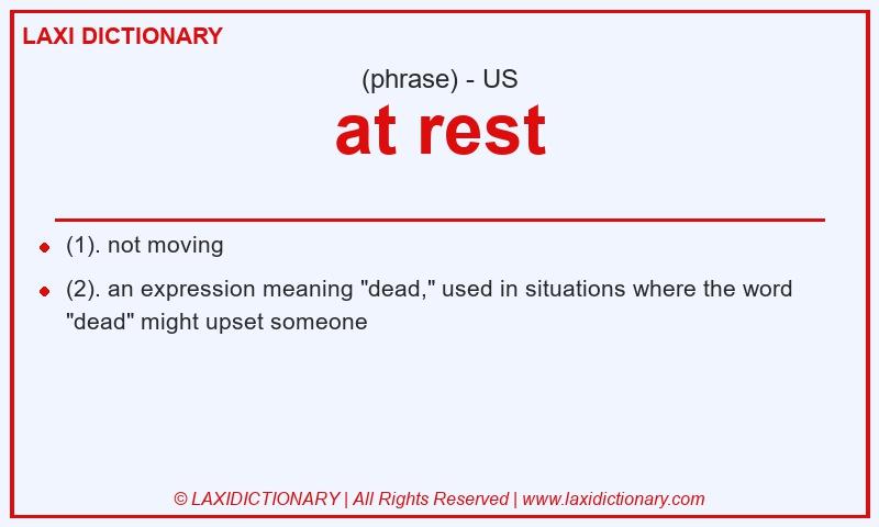 Definition at rest in American English