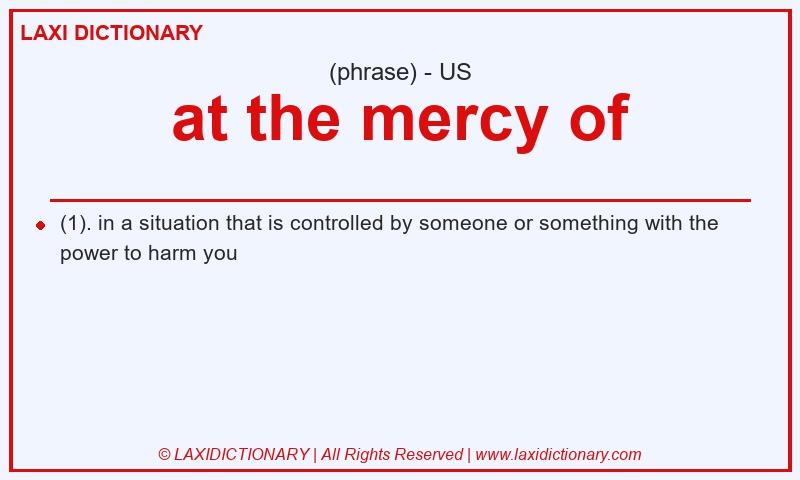 Definition at the mercy of in American English