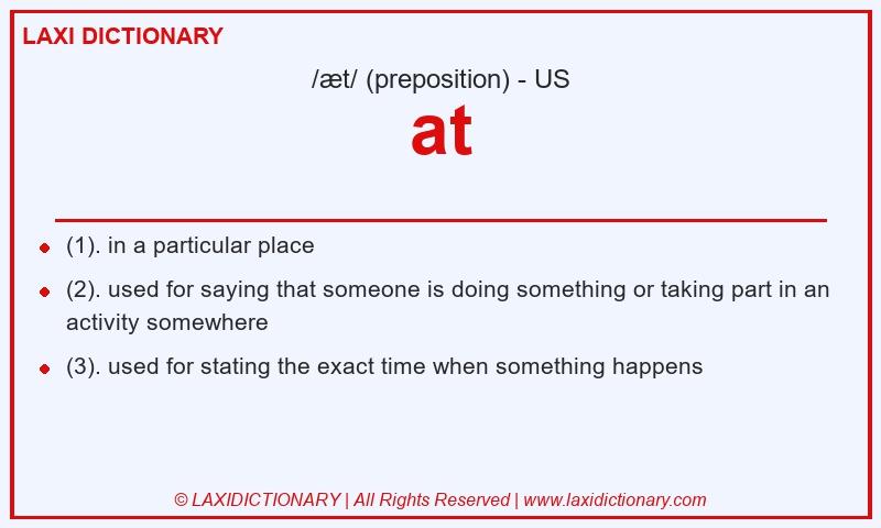 Definition at in American English