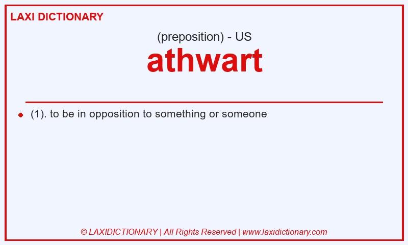 Definition athwart in American English