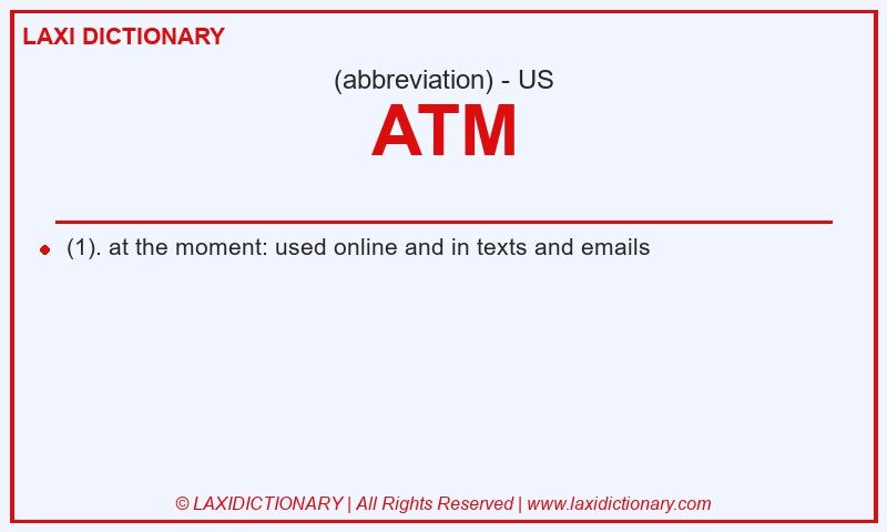 Definition ATM in American English