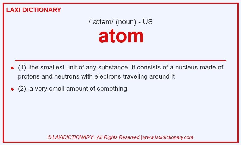 Definition atom in American English