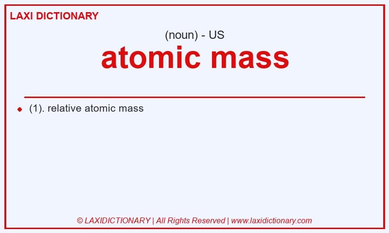 Definition atomic mass in American English