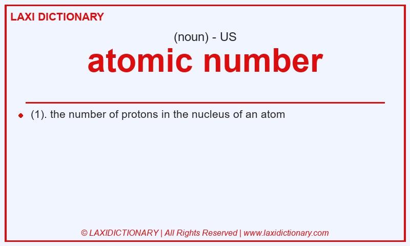 Definition atomic number in American English