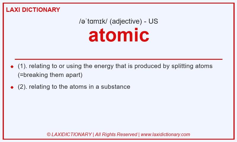 Definition atomic in American English