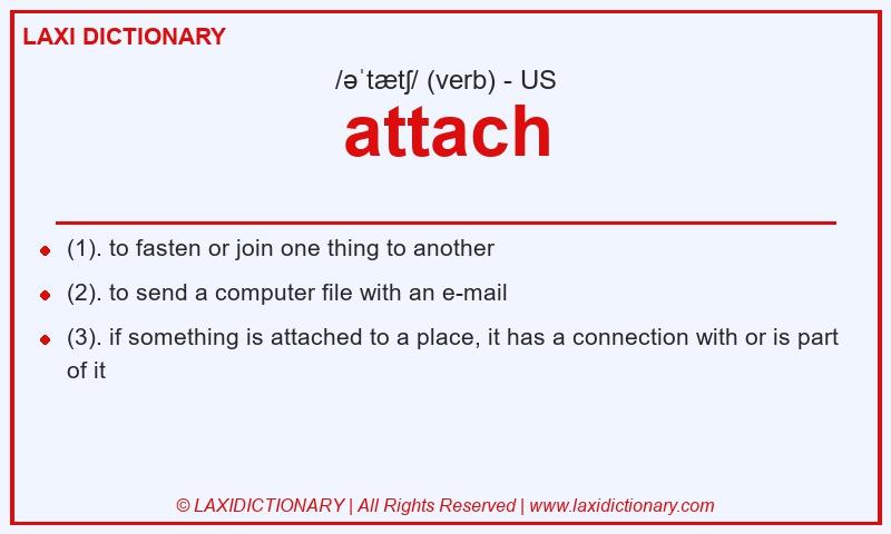 Definition attach in American English
