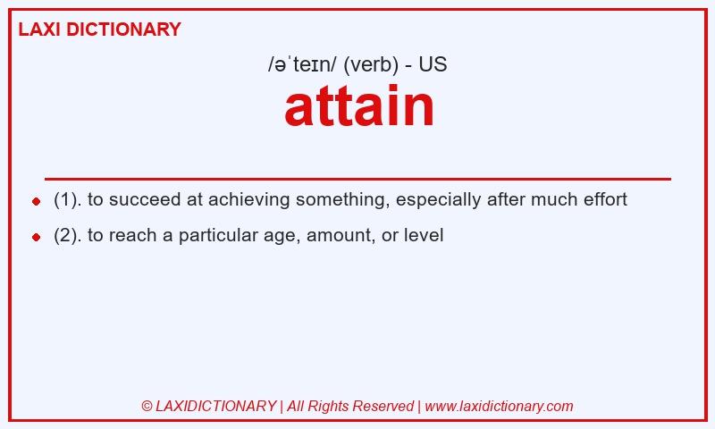 Definition attain in American English