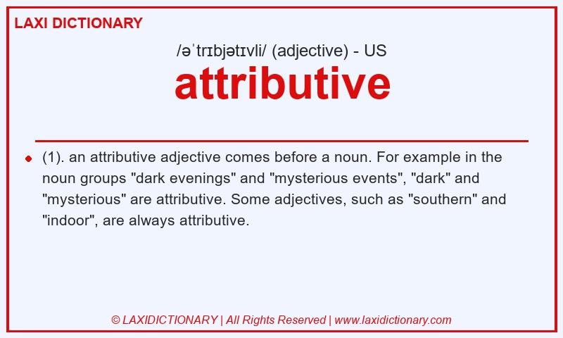 Definition attributive in American English