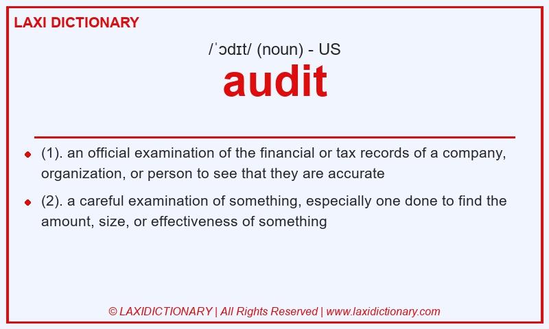 Definition audit in American English