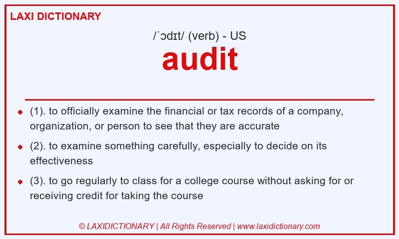 Definition audit in American English