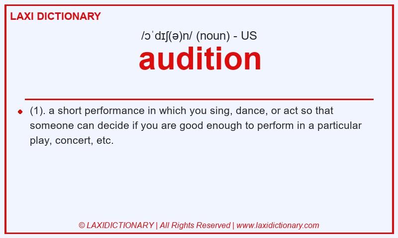 Definition audition in American English