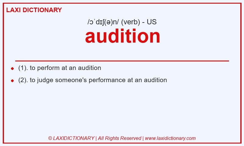Definition audition in American English