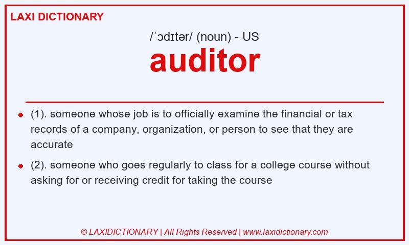 Definition auditor in American English