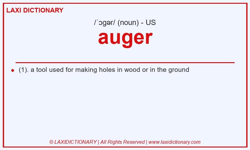 Definition auger in American English
