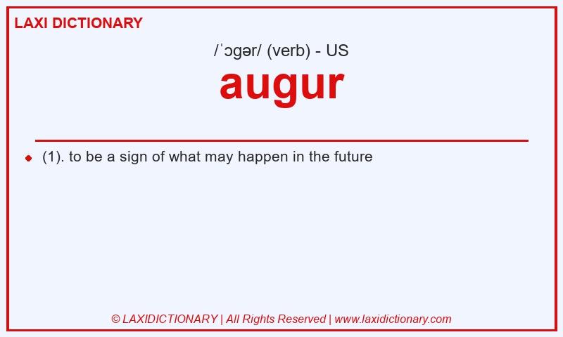 Definition augur in American English