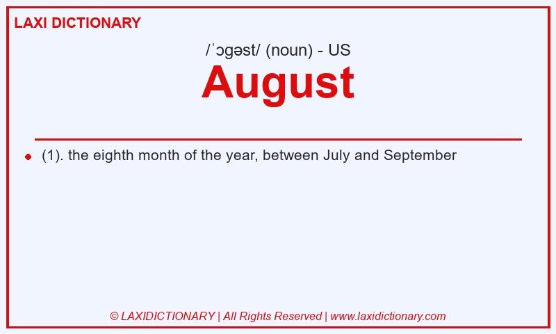 Definition August in American English