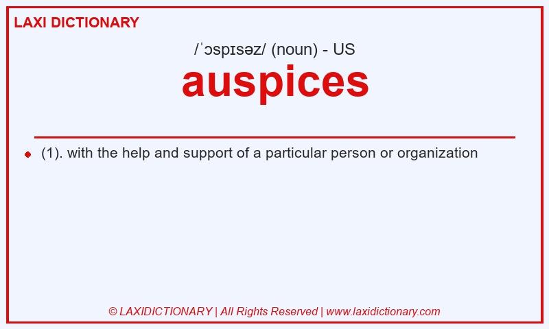 Definition auspices in American English