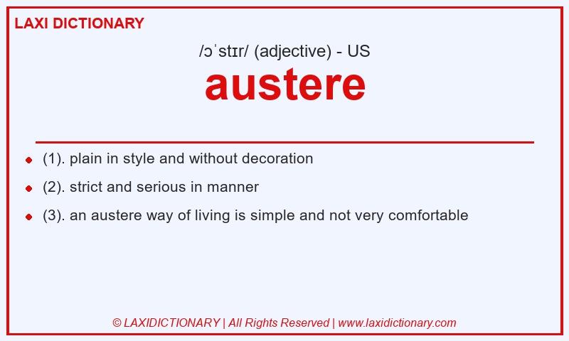 Definition austere in American English