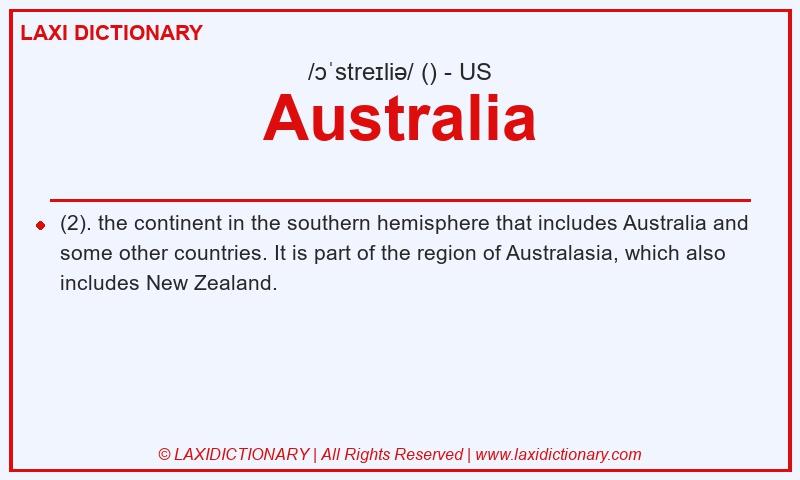 Definition Australia in American English