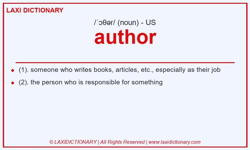 Definition author in American English