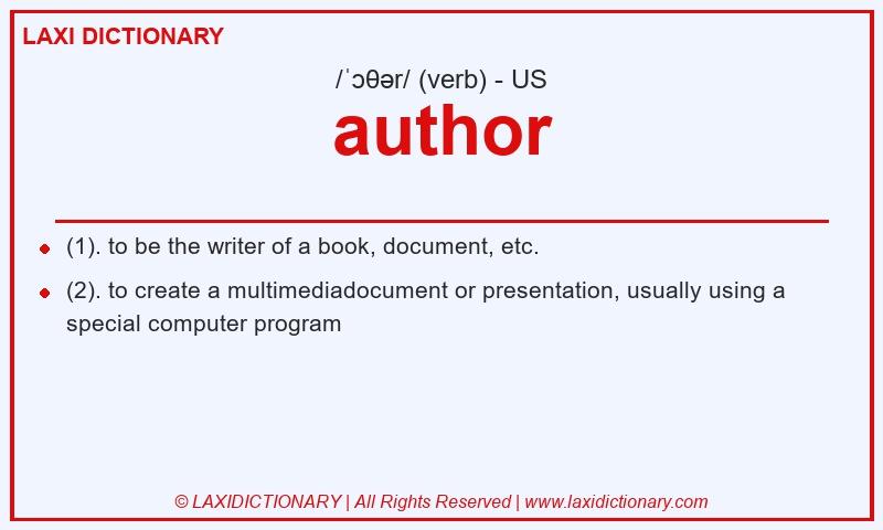 Definition author in American English