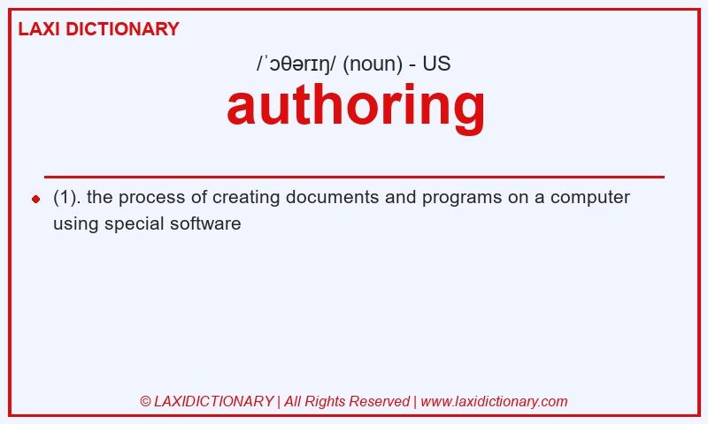 Definition authoring in American English