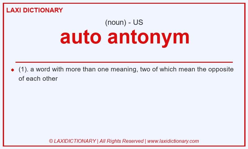 Definition auto antonym in American English
