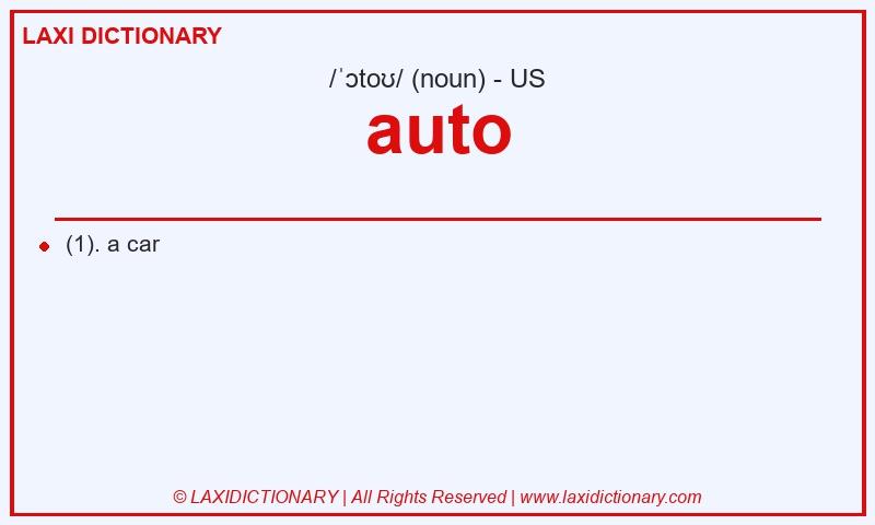 Definition auto in American English