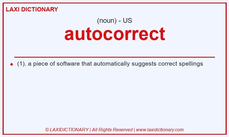 Definition autocorrect in American English