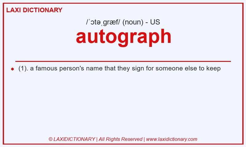 Definition autograph in American English
