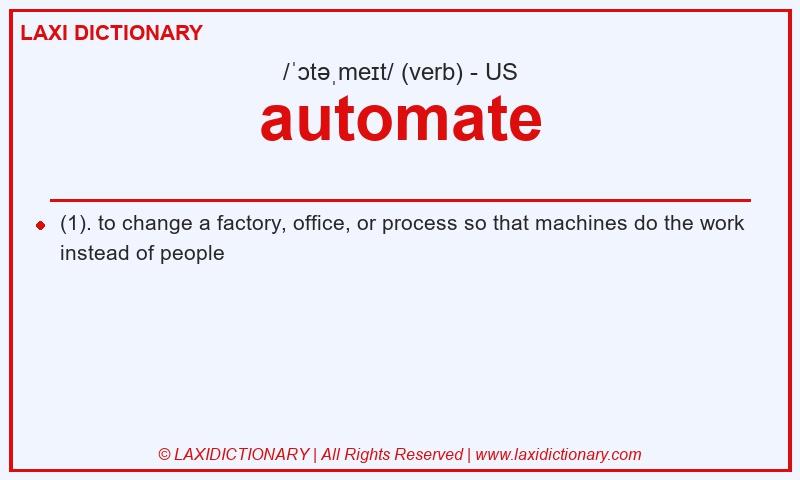 Definition automate in American English