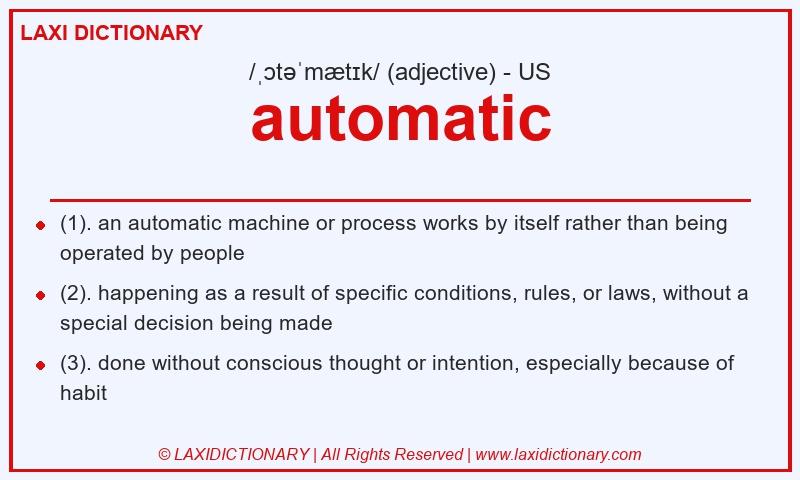 Definition automatic in American English