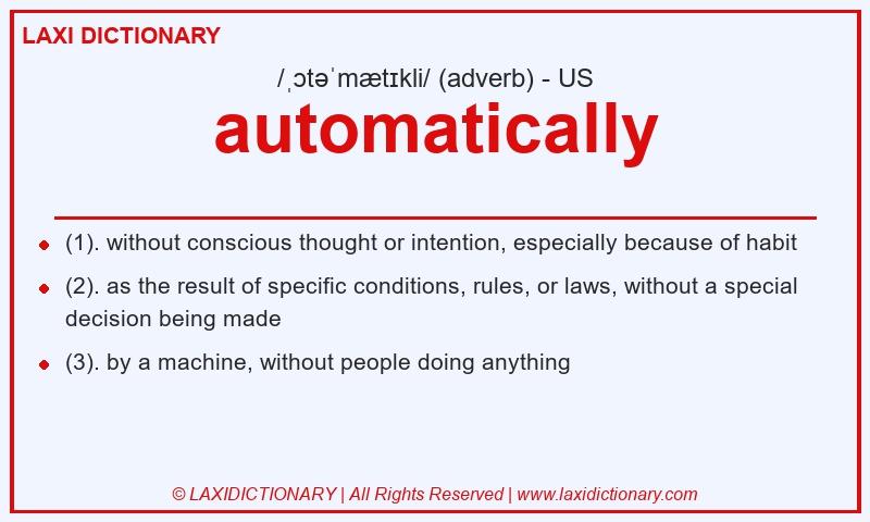 Definition automatically in American English