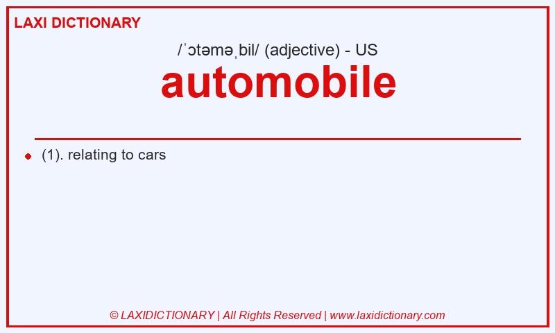 Definition automobile in American English