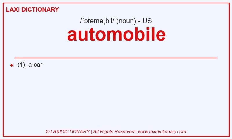Definition automobile in American English