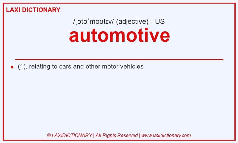 Definition automotive in American English