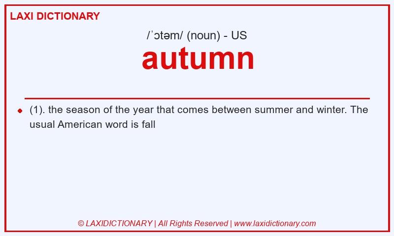 Definition autumn in American English
